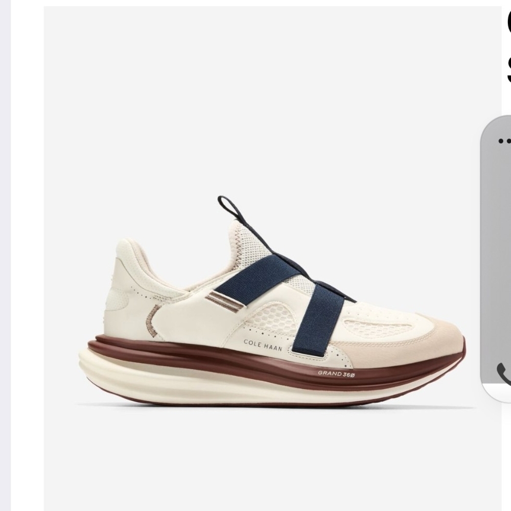 Cole Haan White and Navy Sneakers